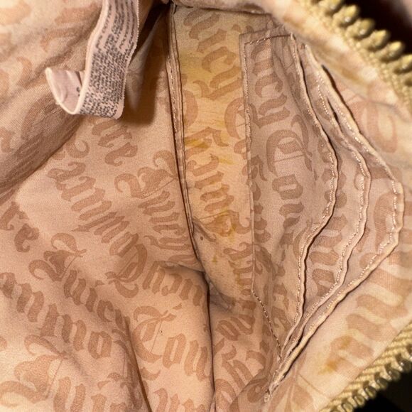 Y2K Juicy Couture Velvet Wristlet Handbag Wallet Pink Rose Gold Valentines Day - Picture 8 of 12